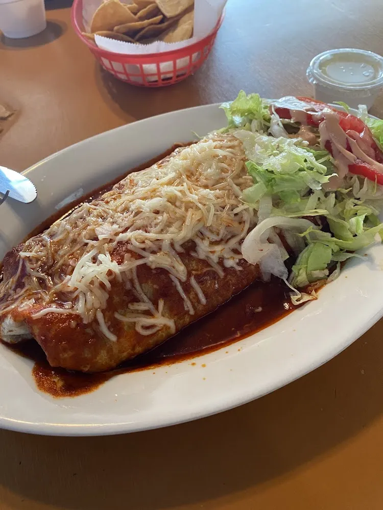 Red Wet Burrito with Shredded Beef
